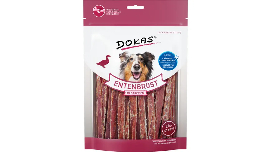 Dokas Hunde Snack Entenbrust in Streifen 250 g
