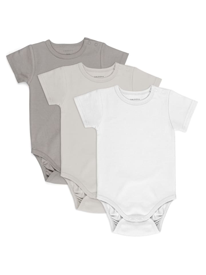LaLoona Baby Body Kurzarm OEKO-TEX® 3er Pack - Natur - in beige günstig kaufen