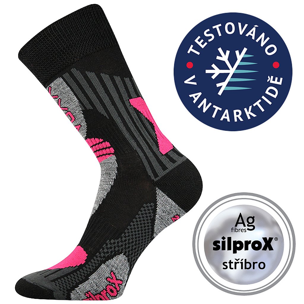 Voxx Vision schwarz-magent Socken aus Merino