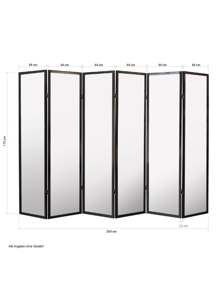 Homestyle4u 6-tlg. Paravent Shoji in Braun 264x175 cm günstig kaufen onesize