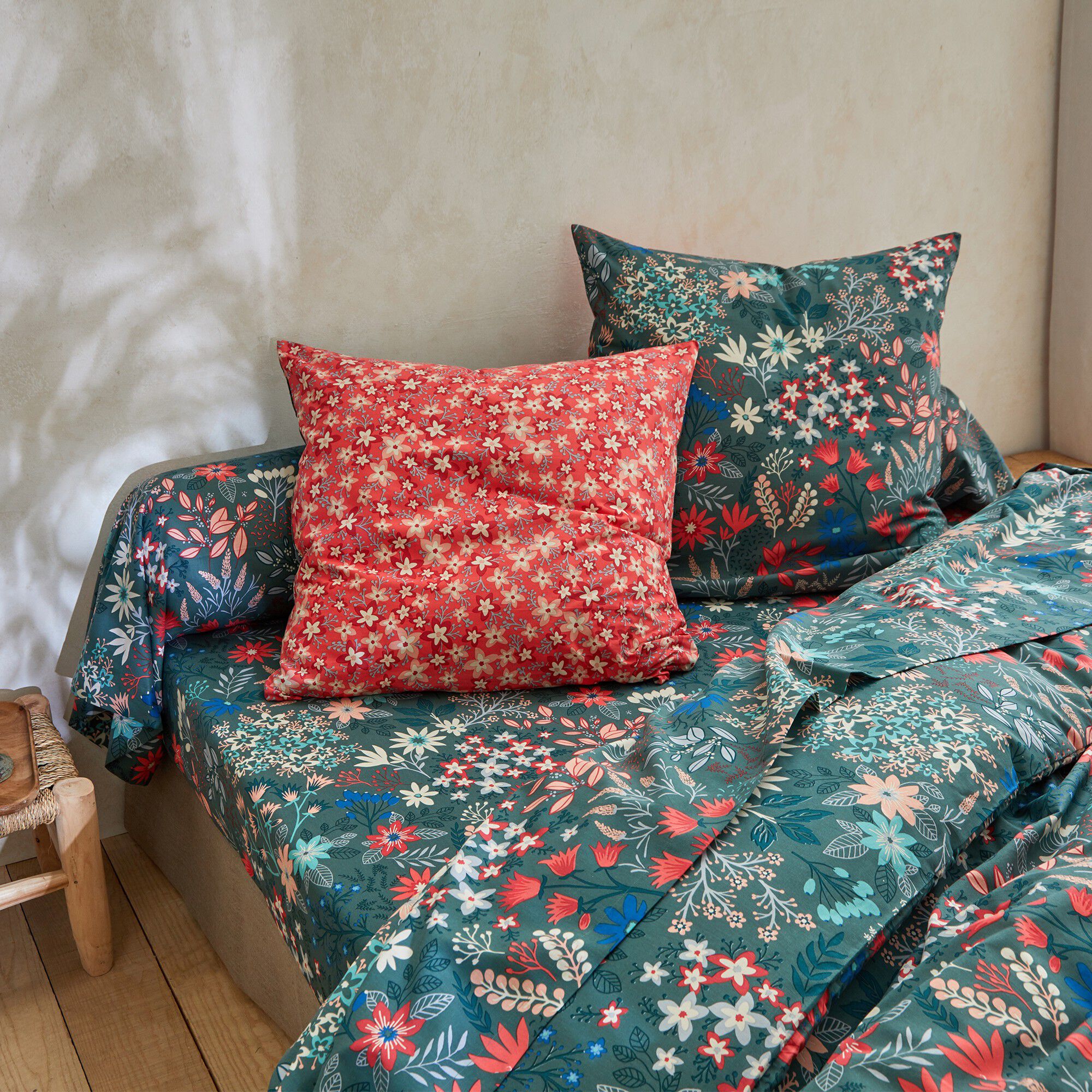 Linge de lit Flore en coton imprimé fleuri