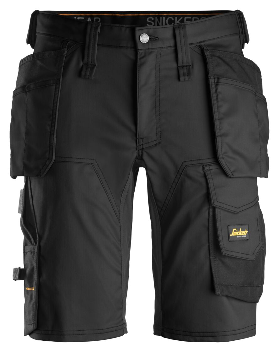 Calções de trabalho Snickers Workwear 6141 AllroundWork, elásticos e com bolsos para coldre.