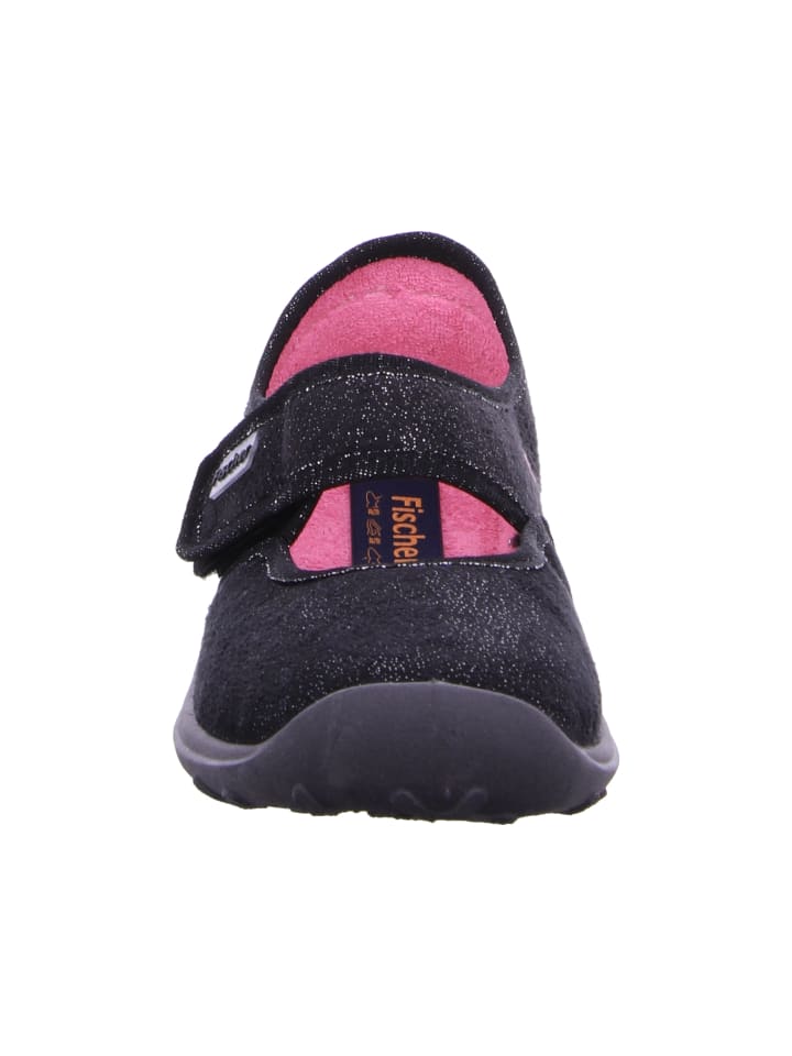 Fischer Markenschuh Hausschuh in schwarz günstig kaufen