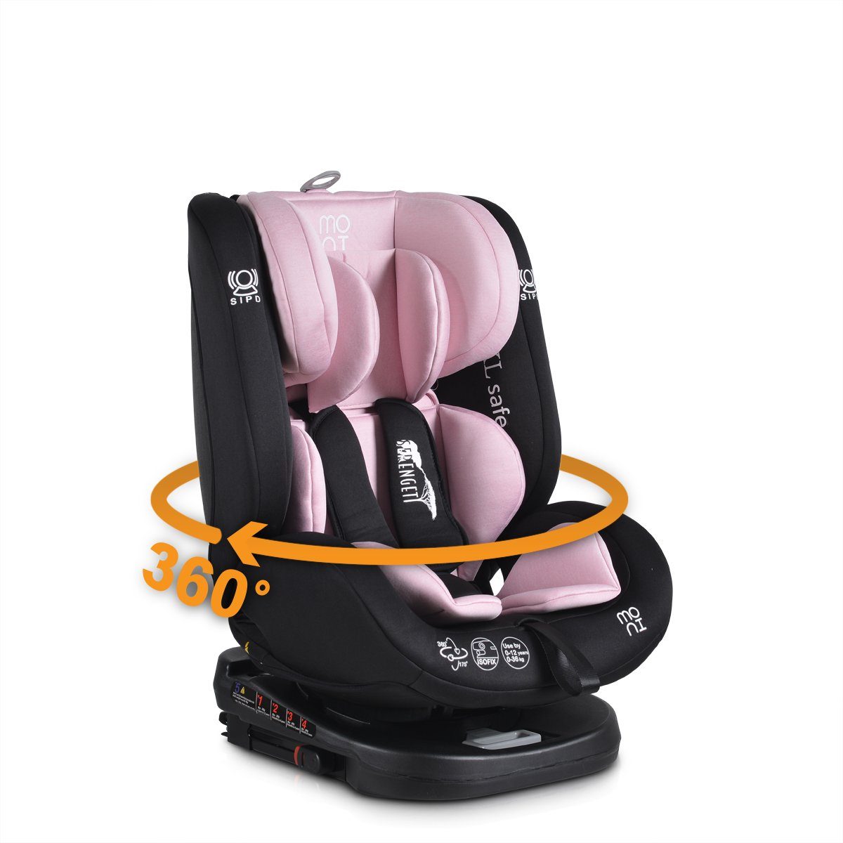 Moni Autokindersitz Kindersitz Serengeti 0-36 kg, bis: 36 kg, Gruppe 0/1/2/3 Isofix Nackenkissen Plüschtier