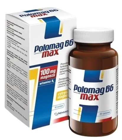 Polomag B6 Max, Συμπλήρωμα Διατροφής με Μαγνήσιο και Βιταμίνη Β6, Δισκία
