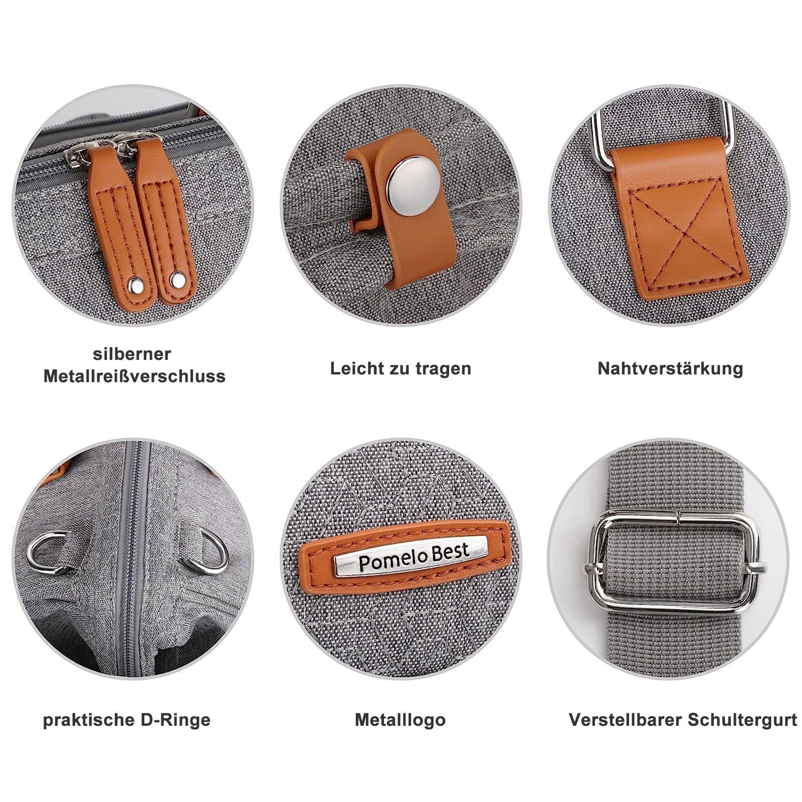 REDOM Wickeltasche Baby Multifunktions-Babytaschen Henkeltasche Umhängetasche Handtasche (Windeln Babyflasche Milchfläsche Tasche mit isoliertem Flaschenhalter, Multifunktional, Babytasche, Wickeltasche, für Mama und Papa unterwegs), mit Handyfach tr
