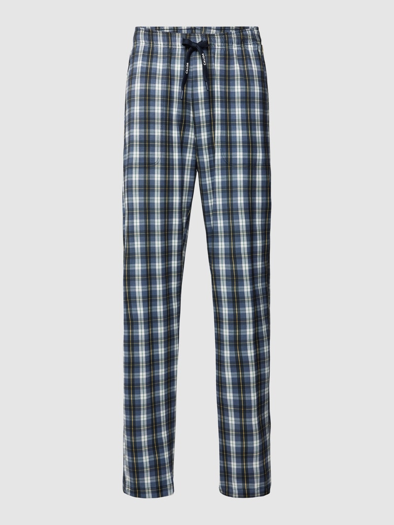 Pyjama-Hose mit Allover-Muster Modell 'Remix Sleep' in blau