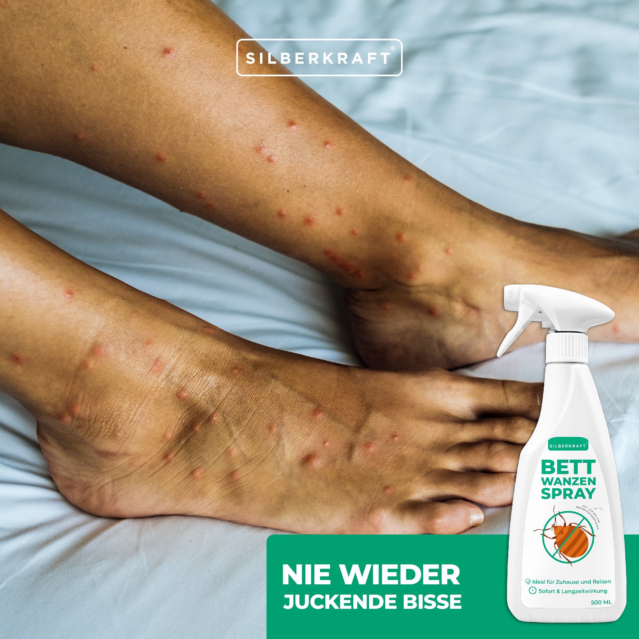 Silberkraft Insektenspray Anti Bettwanzen Spray - Bettwanzenspray 500 ml, 500 ml, 1-St.