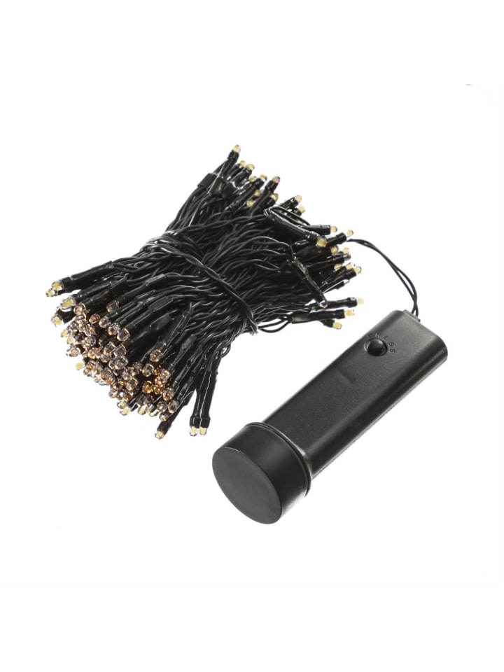 MARELIDA LED Lichterkette Batterie bis 60 Tage Timer 192LED L: 14,3m in schwarz günstig kaufen onesize