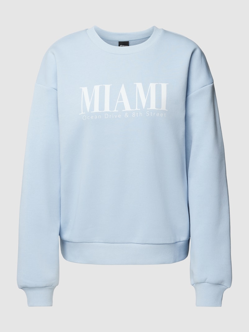 Sweatshirt mit Label-Print Modell 'Riley' in hellblau