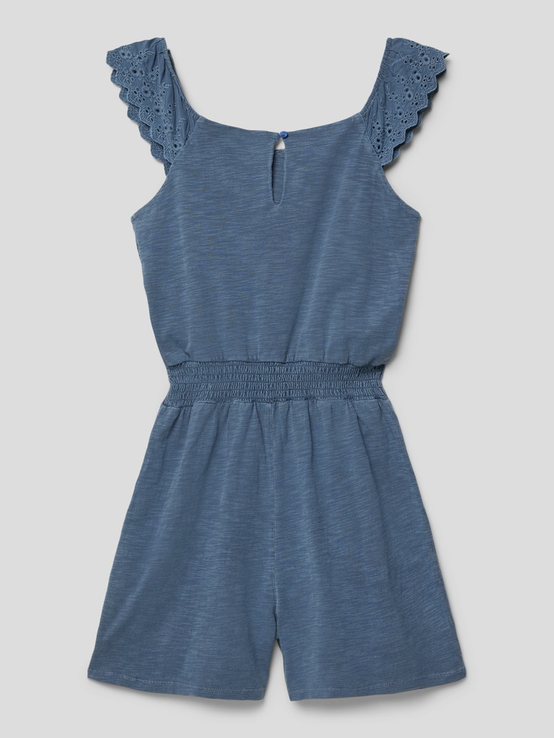 Playsuit mit Lochstickereien Modell 'SANGALO' in marineblau