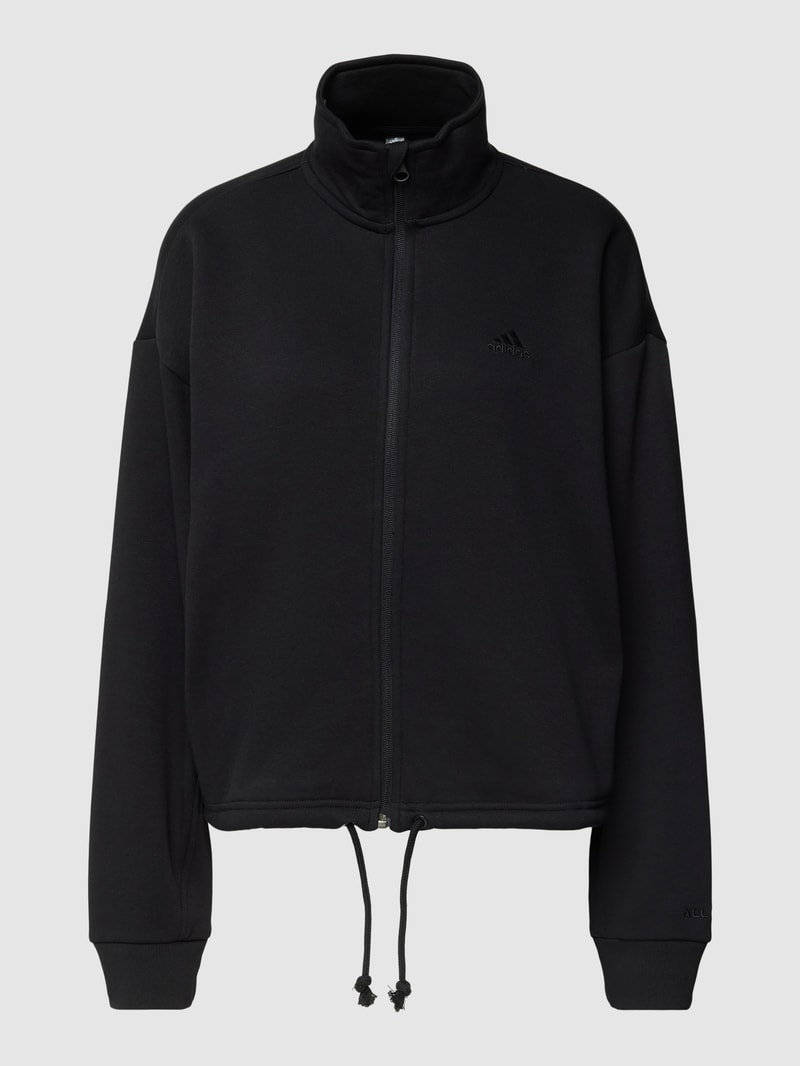 Sweatjacke mit Label-Details in schwarz