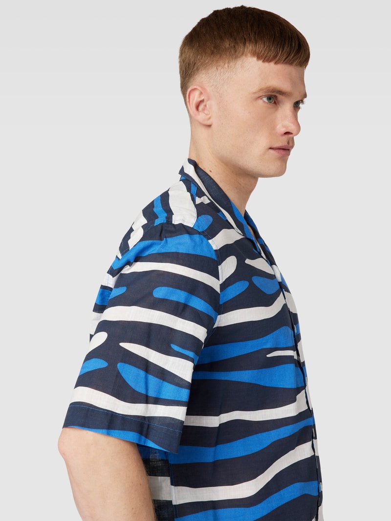 Freizeithemd mit Allover-Muster in royalblau