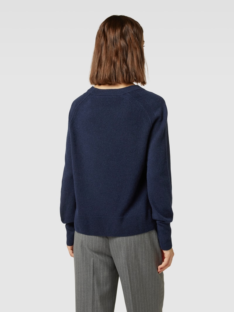 Strickpullover aus Kaschmir mit Rundhalsausschnitt in marineblau