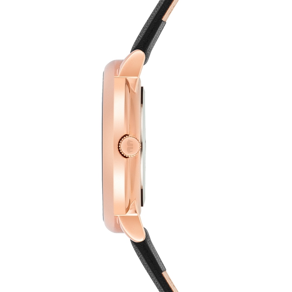 Rhodenwald & Söhne Montre à quartz Pamina en Or rose Cuir véritable en Noir Montre