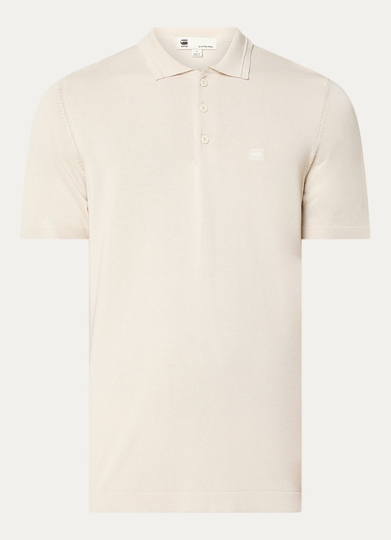 G-Star RAW Fine-knit regular fit polo with logo embroidery