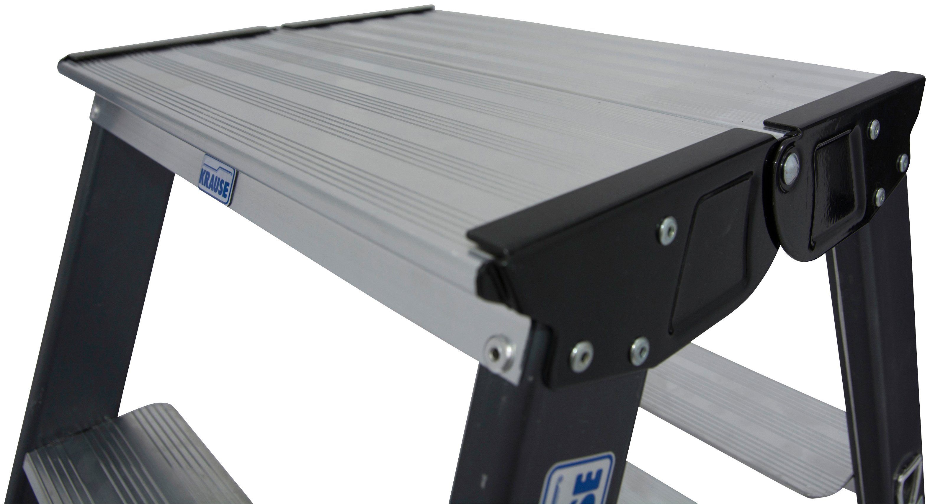 KRAUSE Doppelleiter SePro D, Alu eloxiert, 2x4 Stufen, Arbeitshöe ca. 241 cm