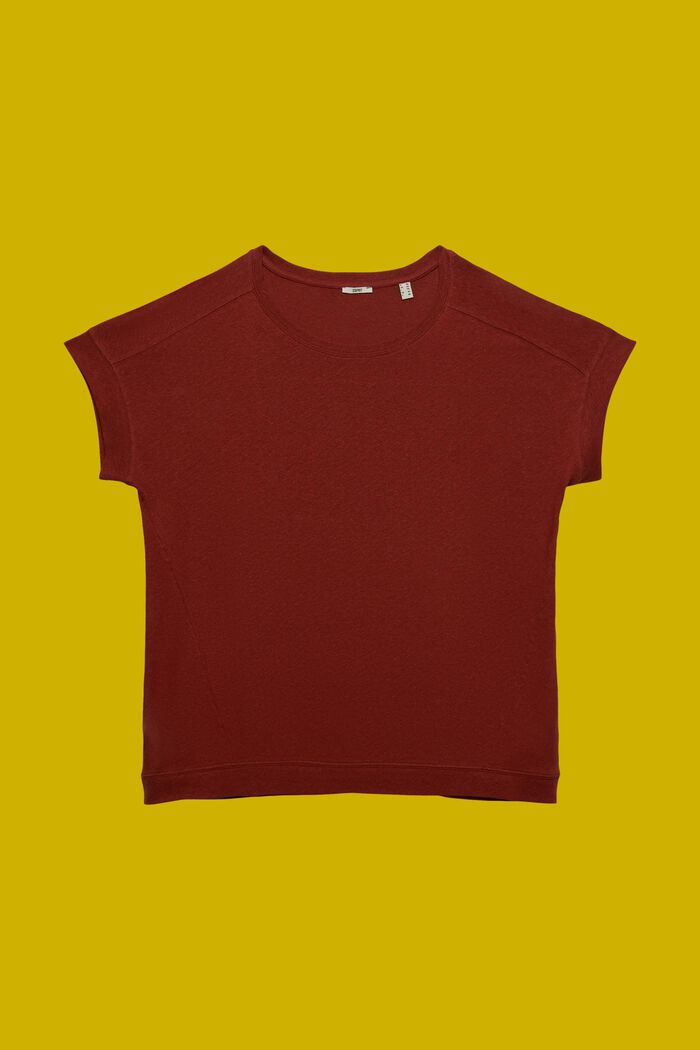 CURVY T-Shirt aus Baumwolle-Leinen-Mix