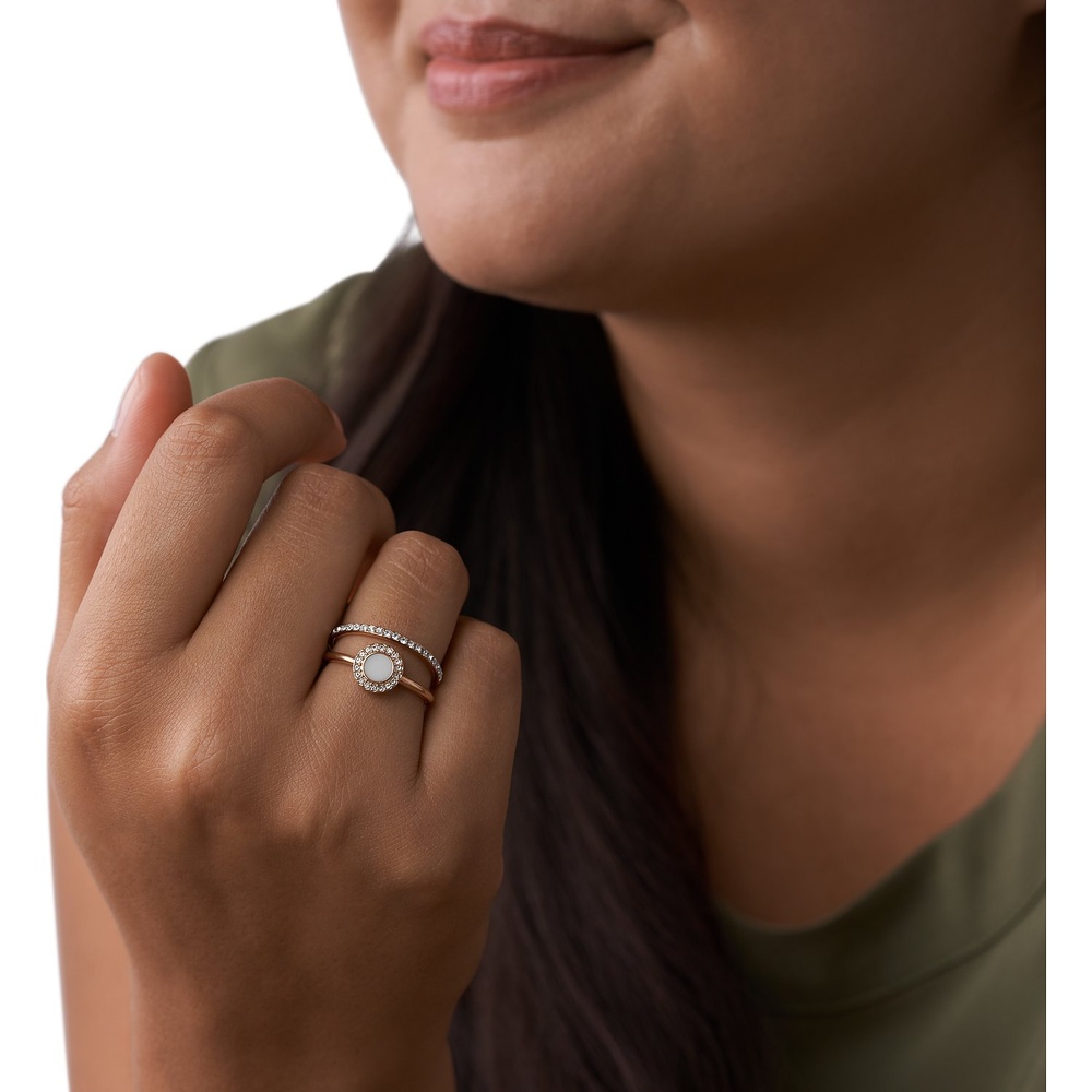 Fossil Bague pour femme Acier inoxydable or rose Bague