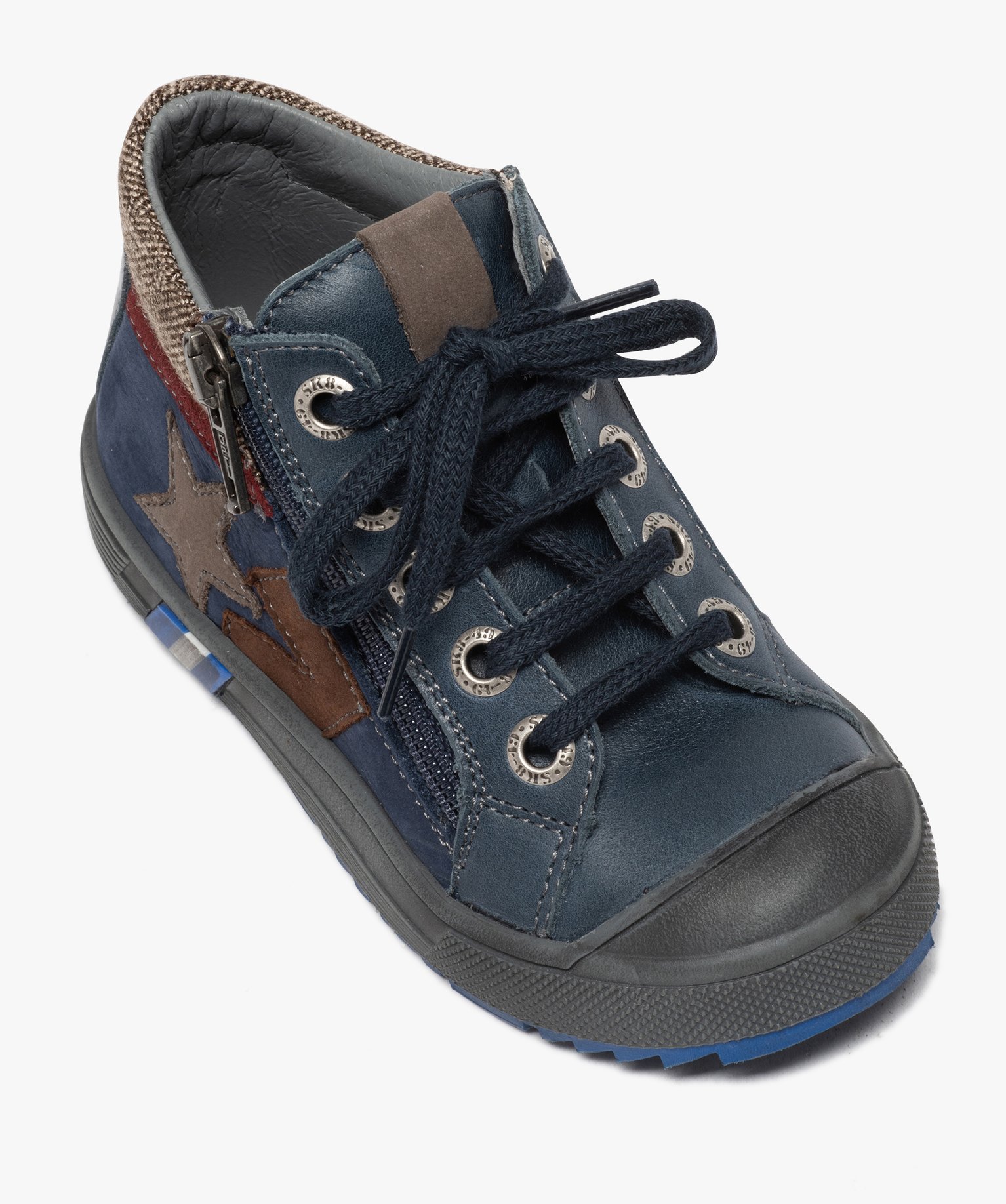 Boots Garçon en cuir fermeture lacets et zip - Bopy | GEMO