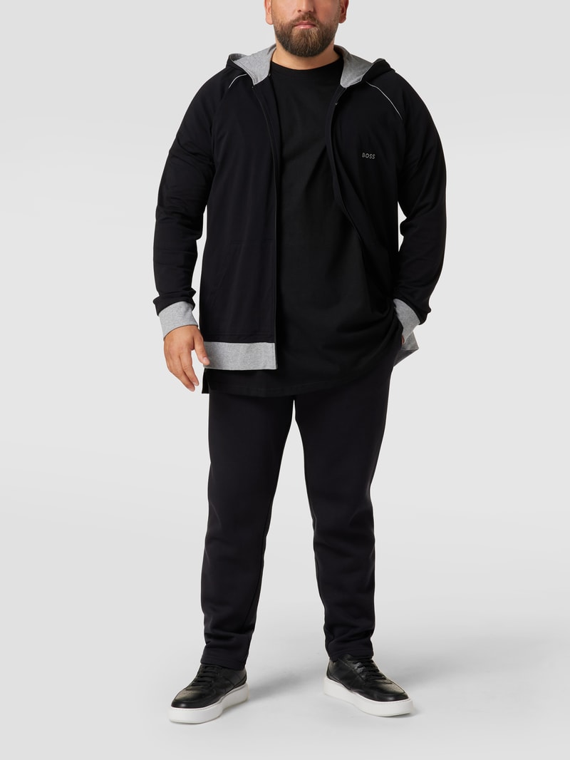 PLUS SIZE Sweatjacke mit kontrastiven Details in schwarz