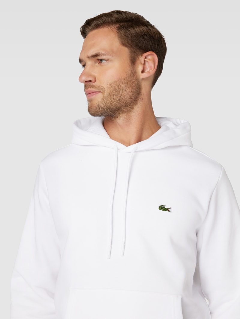Hoodie mit Label-Detail in weiß
