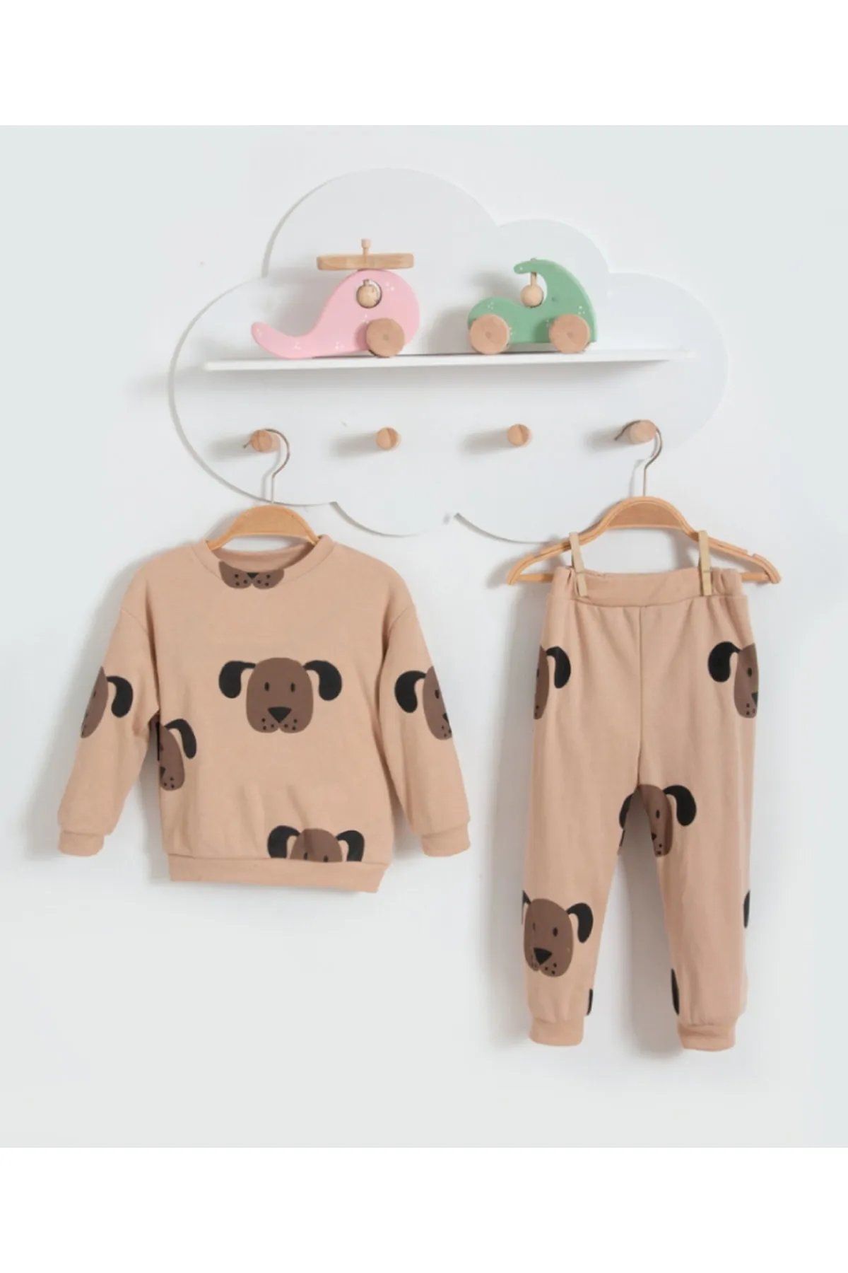 Bubito  Kinder-Teddybär-Set mit doppeltem Ober- und Unterteil (Hinweis: Stoff der Saison)