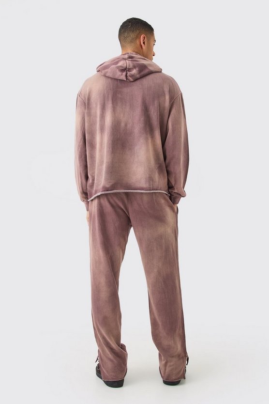 Oversize Jogginghose mit Man-Stickerei und geteiltem Saum