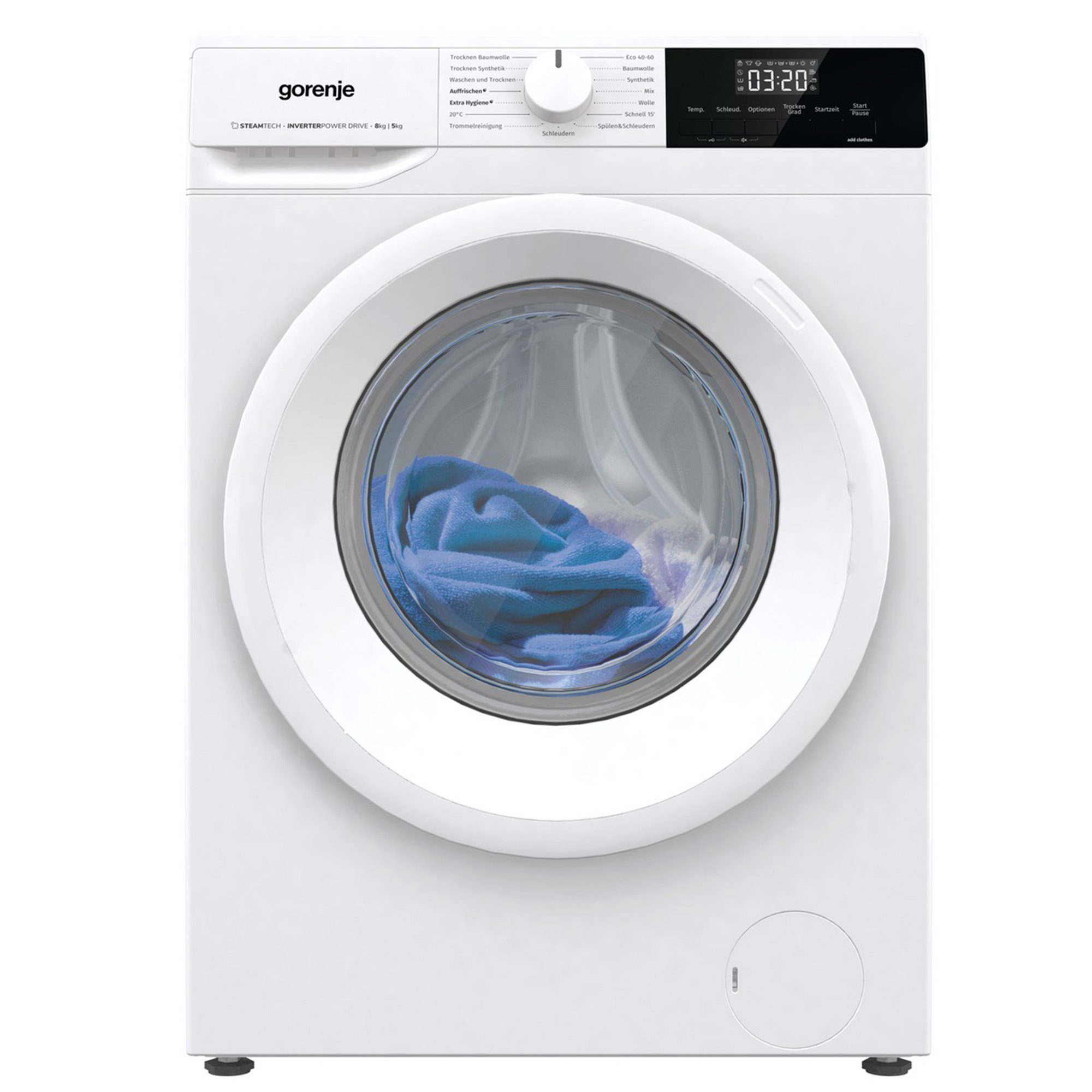 GORENJE Waschtrockner W3D2A854ADPS/DE, 8,00 kg, 5,00 kg, 1400 U/min, 15 Programme, AquaStop, Kindersicherung