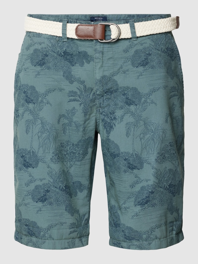 Shorts mit floralem Muster in aqua blau