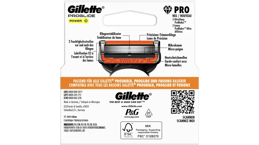 Gillette Proglide Power Rasierklingen