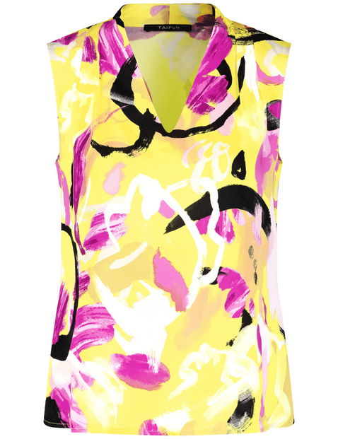 Ärmellose Bluse mit Floral-Print
