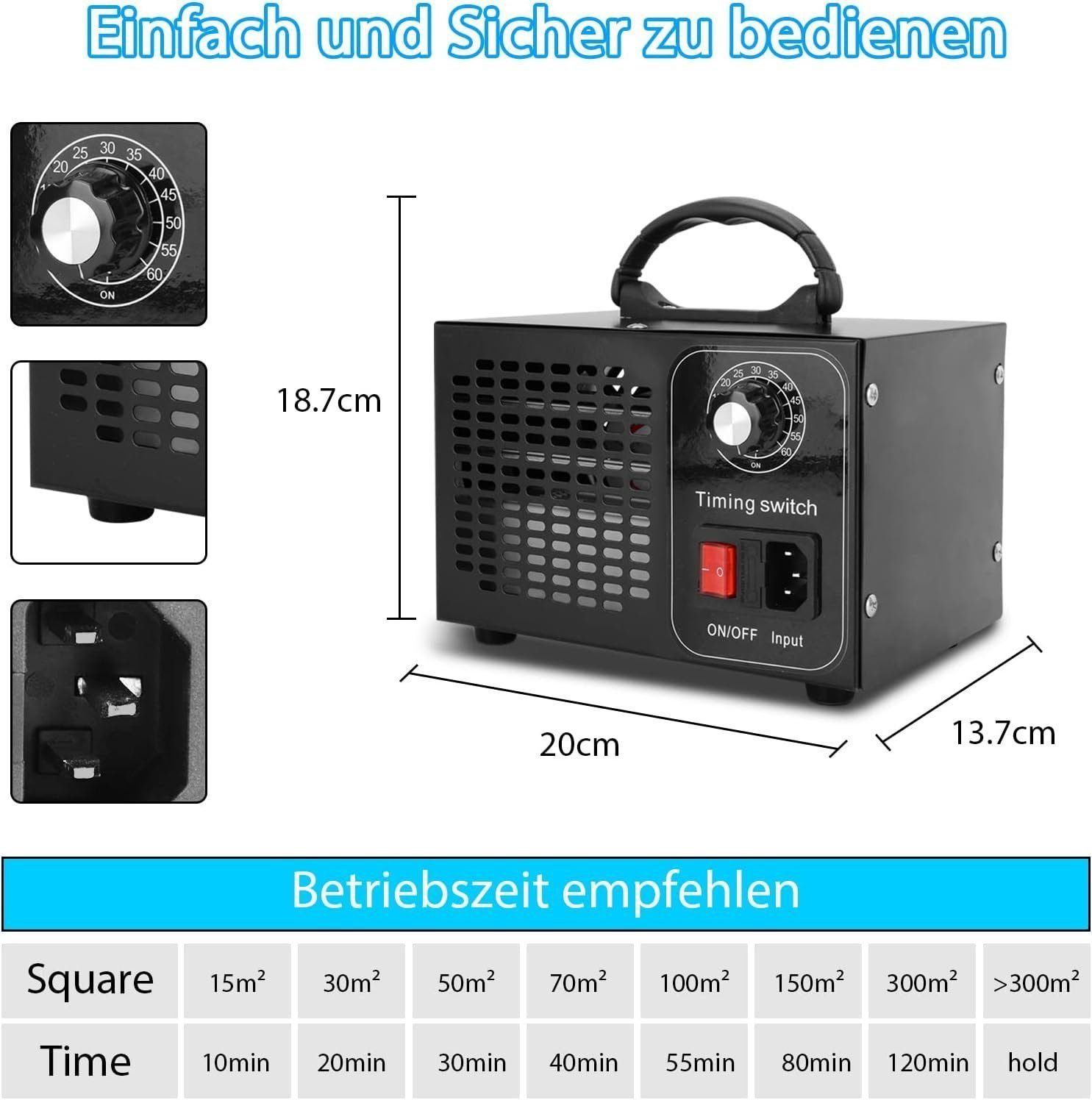 DOPWii Luftreiniger Ozongenerator 5000mg/h,Geruchskiller Desinfektion Sterilisation