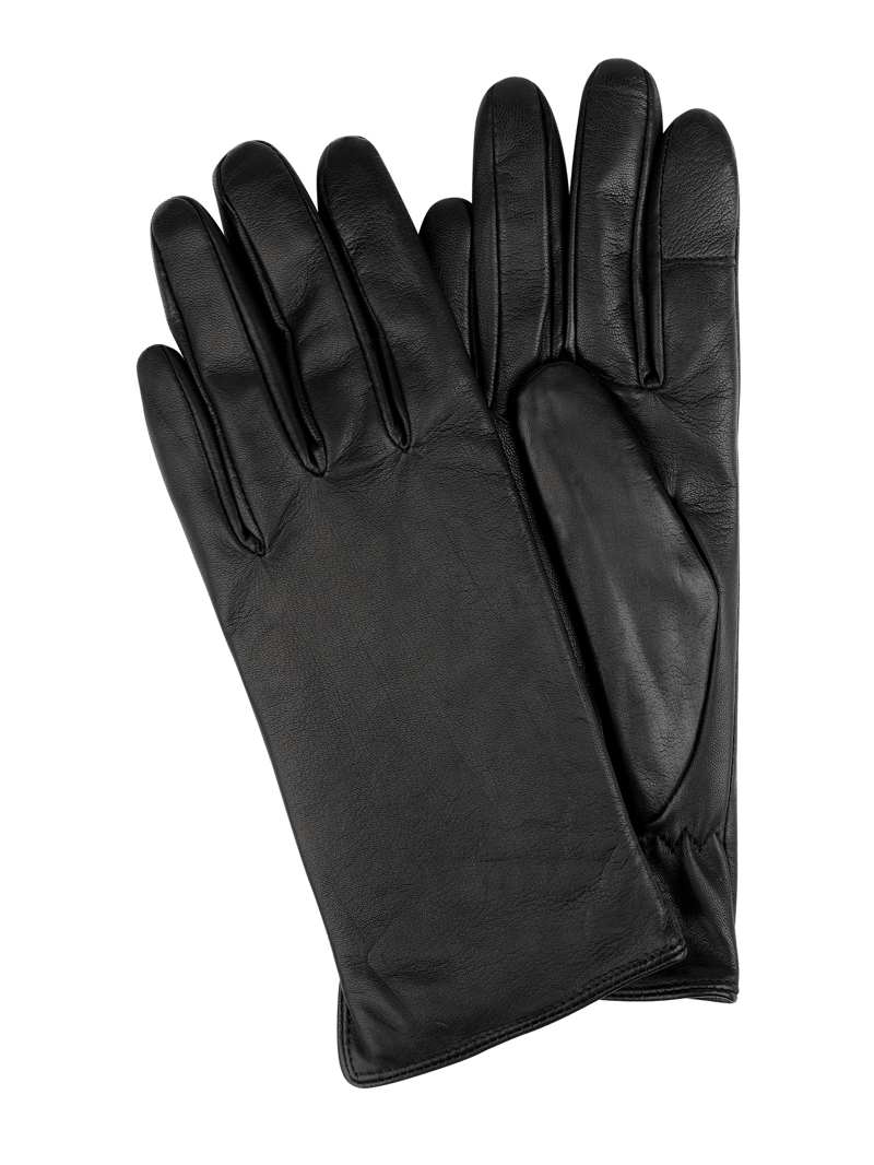 Touchscreen-Handschuhe aus Leder in schwarz