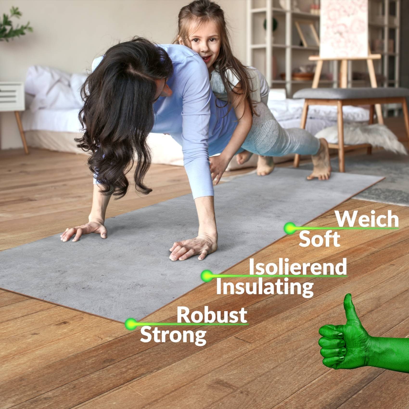 Küchenläufer Küchenläufer Küchenteppich Teppichläufer Läufer EADA Betonoptik Grau, ANRO, Rechteckig, Höhe: 3 mm, Genarbt PVC
