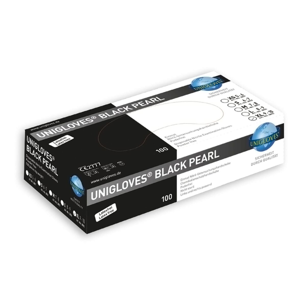Unigloves BLACK PEARL Nitrilhandschuhe schwarz XL, 100Stk.