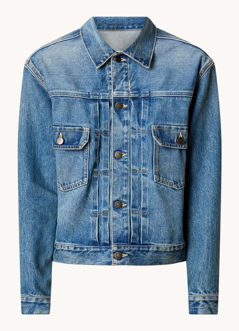 Jachetă Maison Margiela din denim cu buzunare la piept