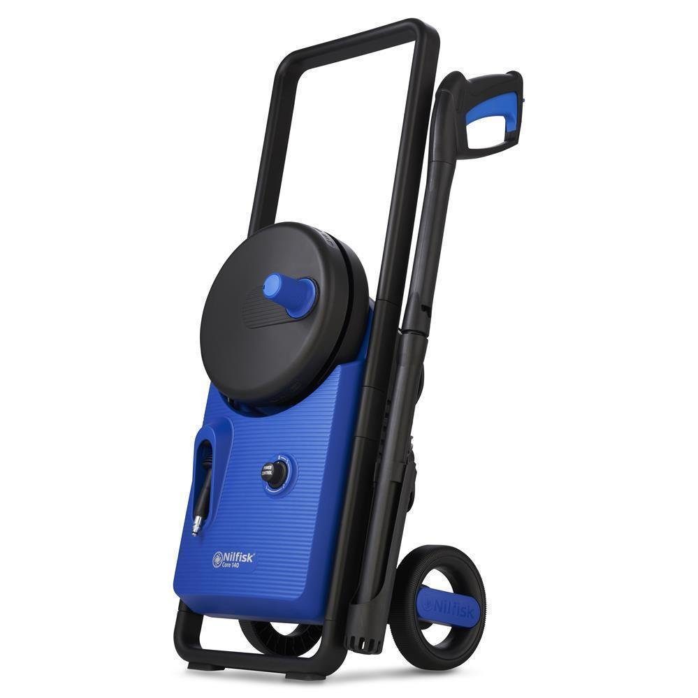 Nilfisk Hochdruckreiniger Core 140-6 PowerControl PDB EU 128471268, 140 bar, 474 in l/h, Druckregulierung / Druckeinstellung in 3 Leistungsstufen, Transportwagen, integrierte Schlauchtrommel mit Schlauchführung, Aluminiumpumpe, Pistole, Flächenreinig