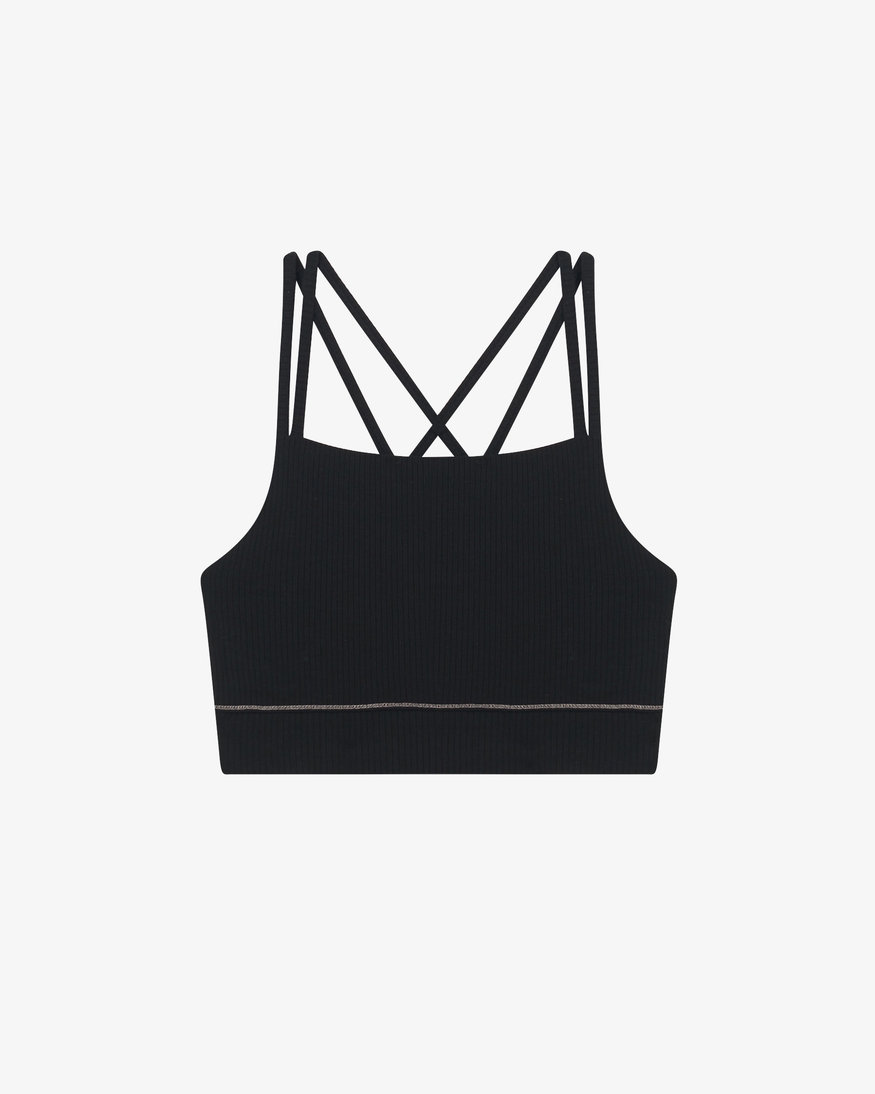 Ribbed bra with thin straps