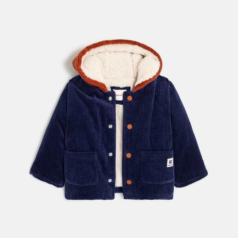 Veste bébé garçon velours doublé bleu nuit Catimini