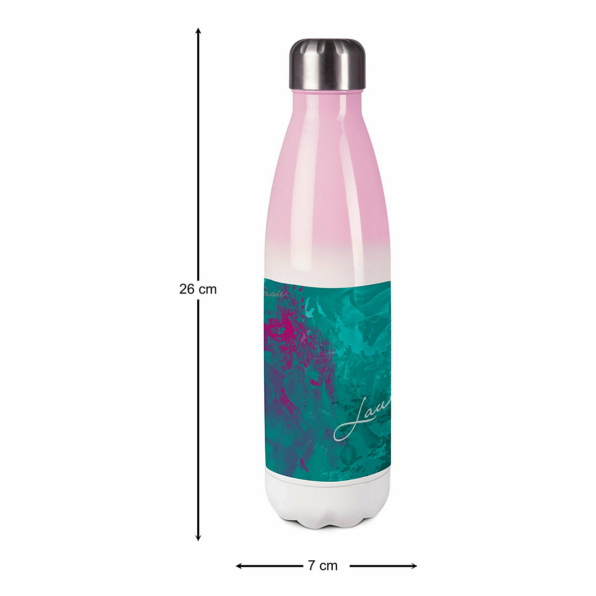 Edelstahl Kinder Thermoflasche / Trinkflasche bunt Traum Farbe petrol pink Spülmaschinenfest, Auslaufsicher, Bruchfest, Doppelwandig, Für Heißgetränke geeignet, Mit Deckel, Isoliert
