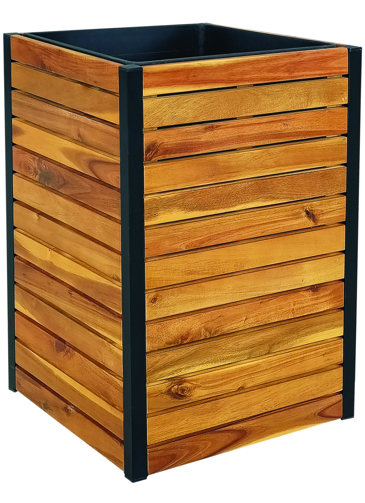 Hardin 1fachgut Holz Pflanzkübel, Pflanzkübel, Blumenkasten, Blumenkübel 42 x 42 x 60 cm FSC braun