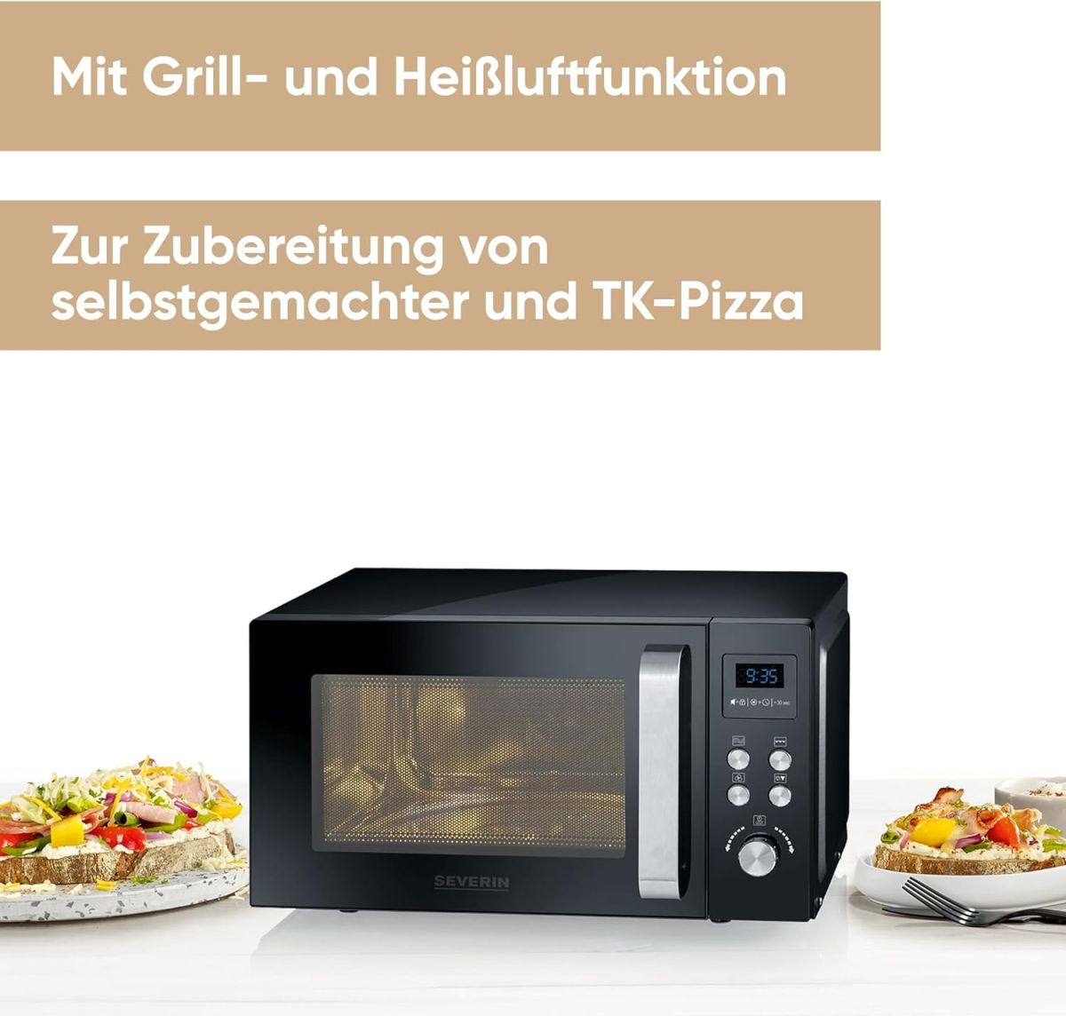Severin Mikrowelle mit Grill- und Heißluftfunktion 900W