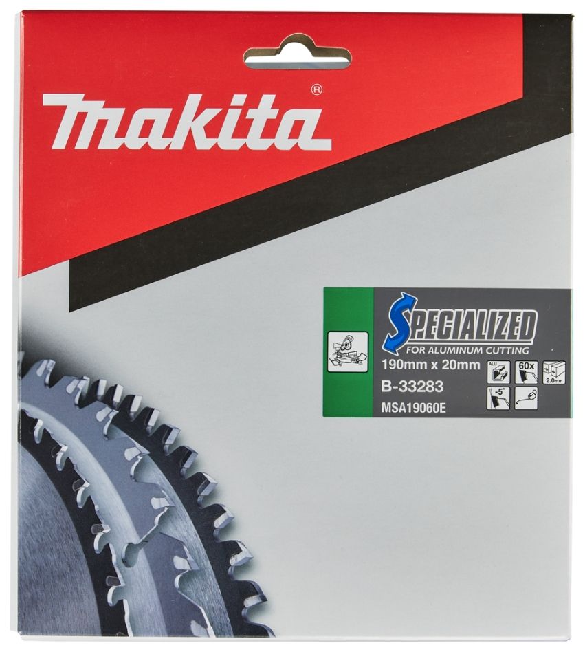 Makita Zubehör B-33283 Sägeblatt, Aluminium, 190 x 20 x 60 Zähne