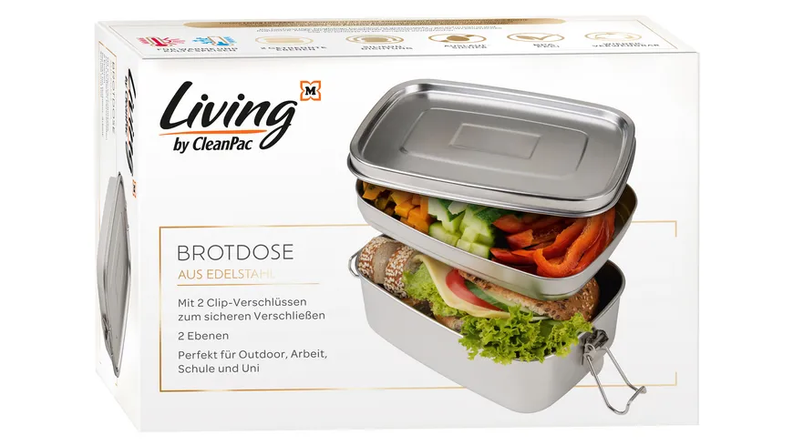 CleanPac Edelstahl Brotdose