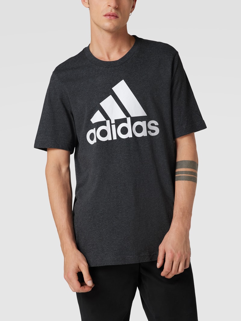 T-Shirt mit Label-Print in graphit