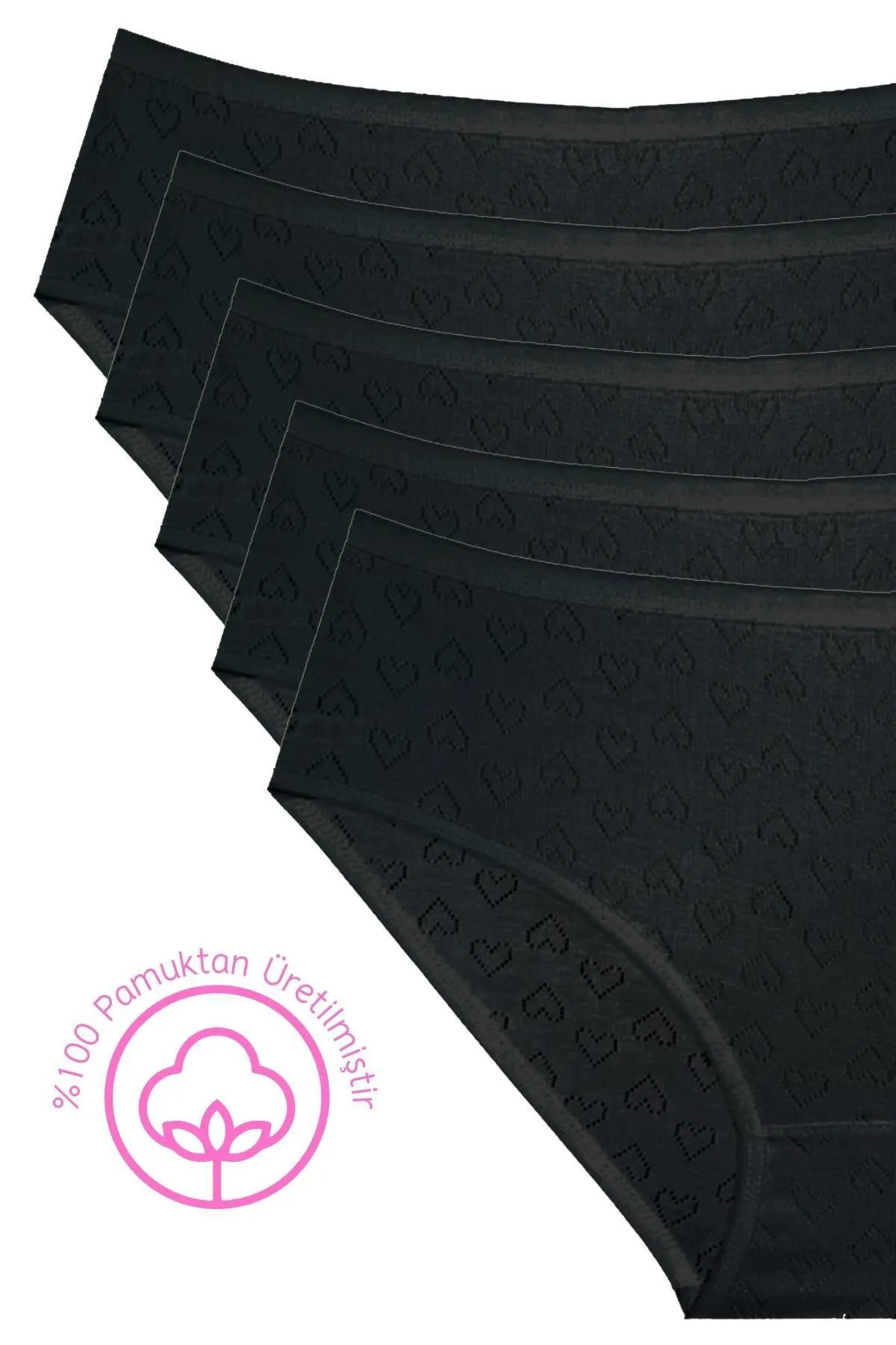 Newlilla  1506 Herz 100 % Baumwolle 5-teiliges Bato-Höschen-Set für Damen V16