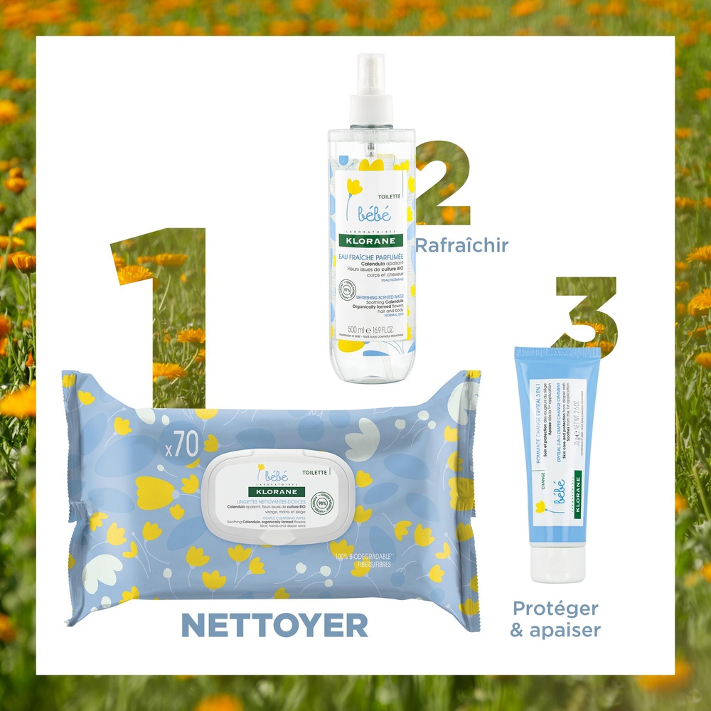 Klorane Bébé Lingettes nettoyantes épaisses 25 u nités Lingettes nettoyantes