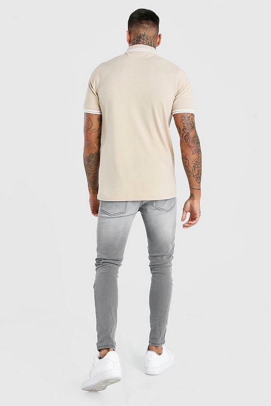 Pique Poloshirt mit Kronen-Stickerei