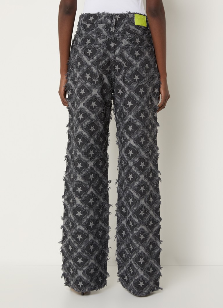 Refined Department Hannah high waist loose fit jeans with print and texture